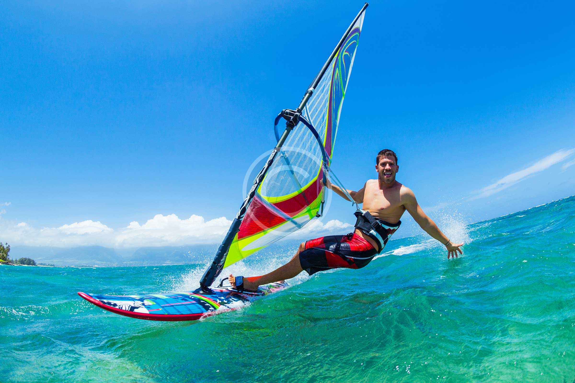 Windsurfer Riding the Waves off the Croatian Coast