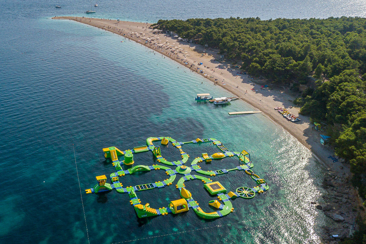 Clear blue sea near Bol, Brač, Croatia, enjoy a fun summer activity