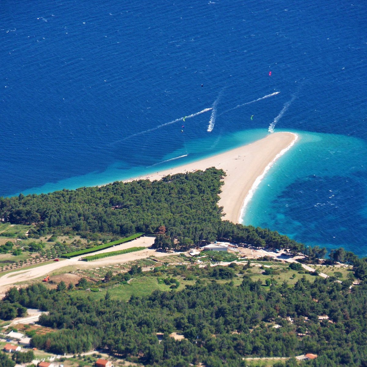 Aerial View of Zlatni Rat, the Famous Croatian Beach