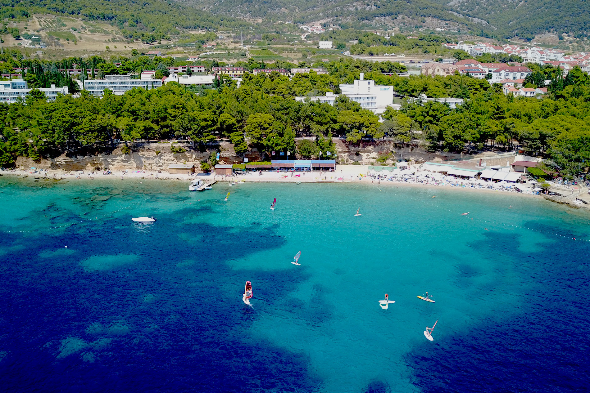 Aerial View of a Stunning Beach and Clear Blue Waters in Croatia